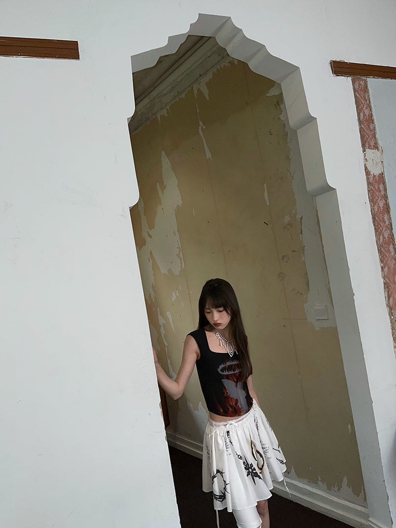 Fire Angel Back-Open Sleeveless Tops