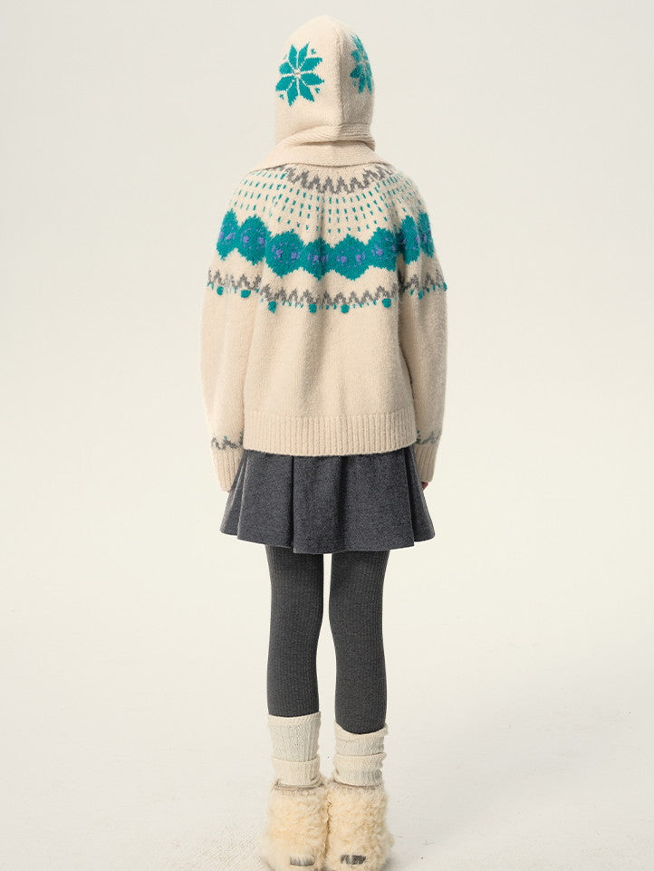 Retro Nordic Soft Sweat à capuche