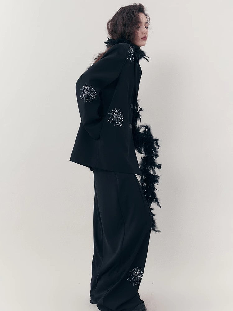 Sut-Up Sequins Nichi Oversize Cool Jacket&Wide-Pants