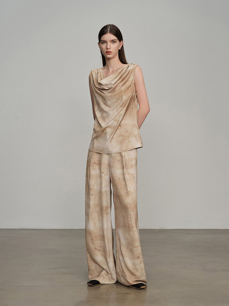 Tie-dye Drape Hig-end Tops & Pants