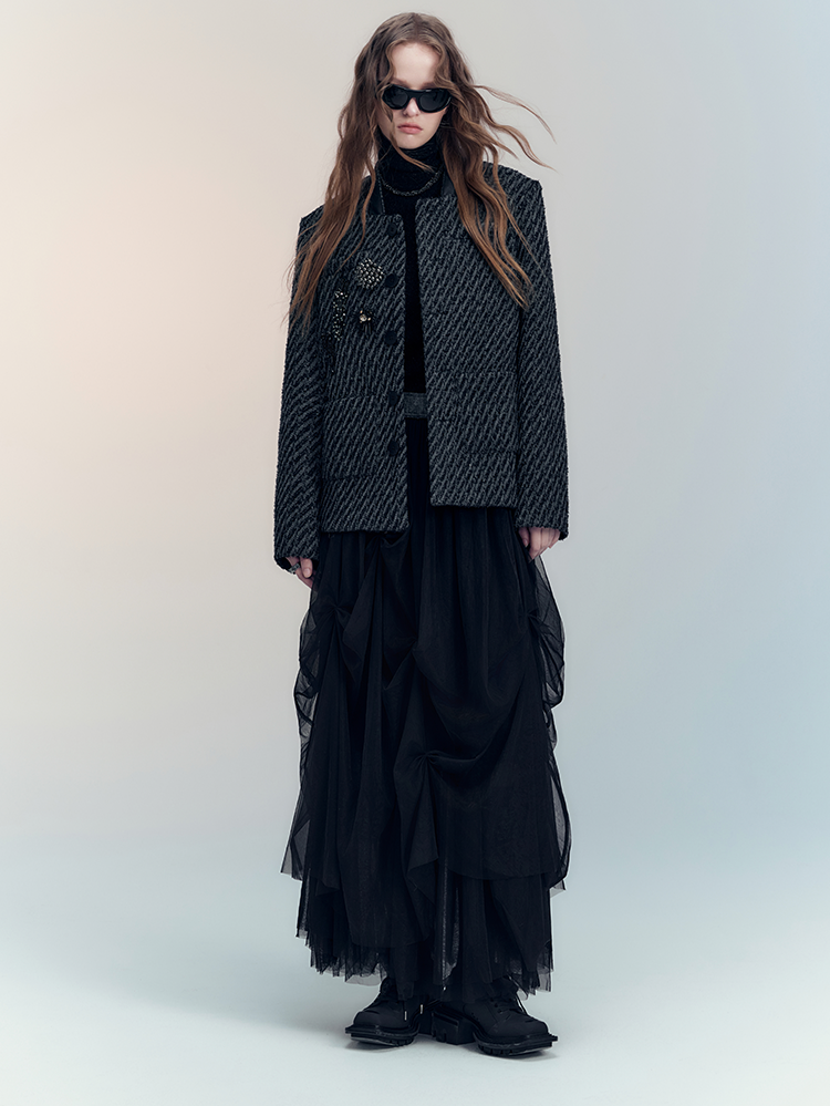 Ciffon Tiered Sheer Elegant Chic Long-Skirt