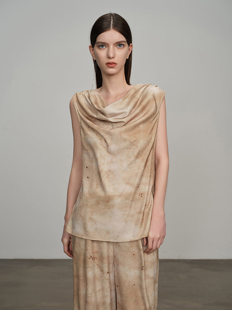 Tie-dye Drape Hig-end Tops & Pants