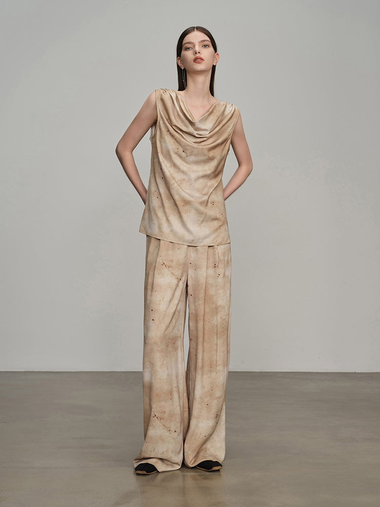 Tie-dye Drape Hig-end Tops & Pants