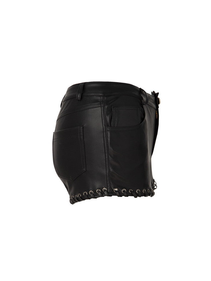 Leatner Tight Ring Plain Cool Short-Pants