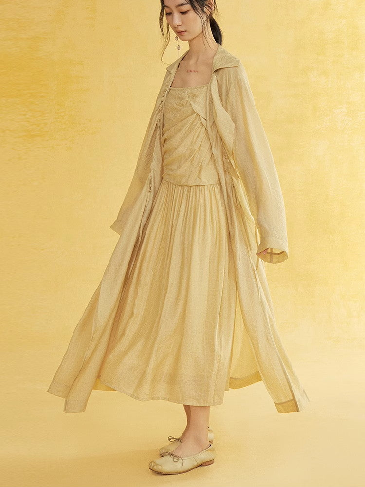 카이솔 자연 복고풍 긴 일체형