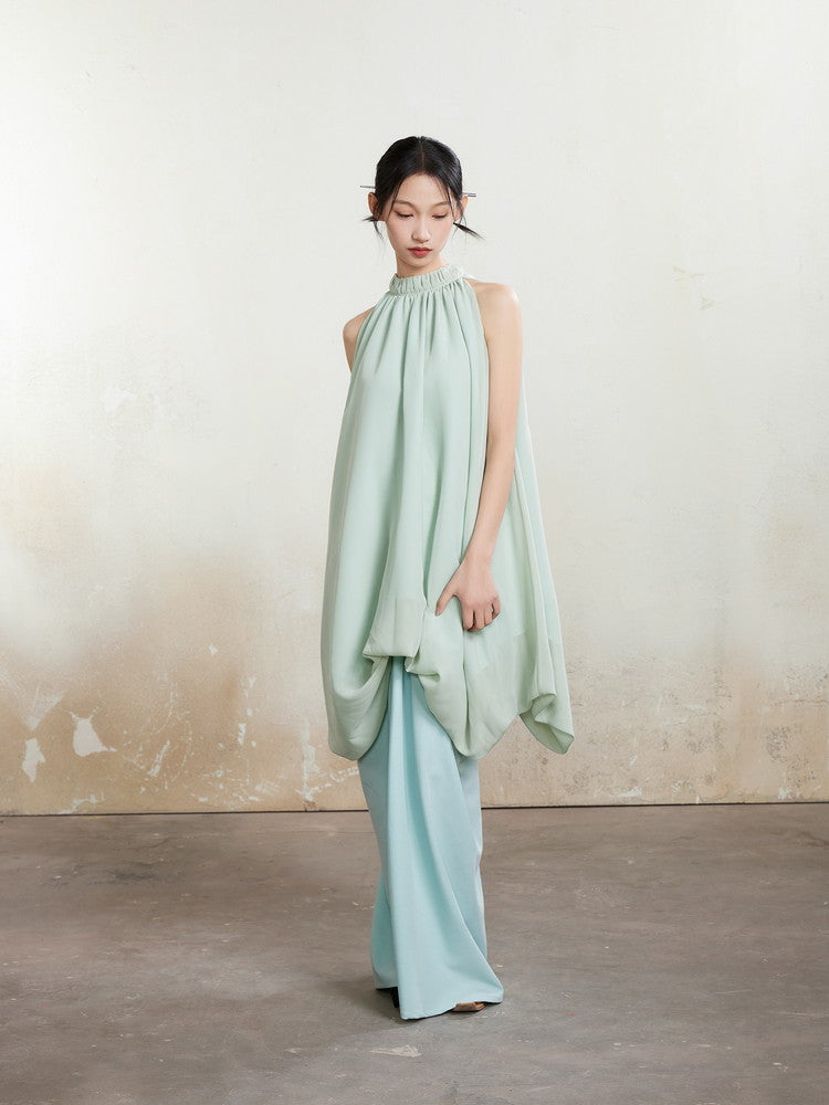 Set-Up Nichi Drape Flare No-Sleeve Gradation Blouse&Long-Skirt