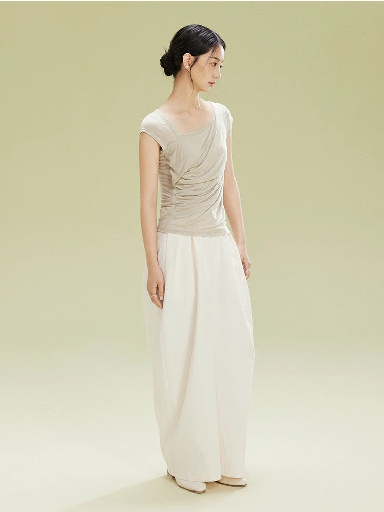 Drape Square-Neck Elegant Thin Plain Cutsew