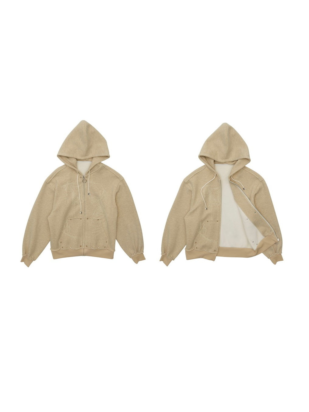 Hoodie Sweat Retro Balloon-Sleeve Oversize Parka