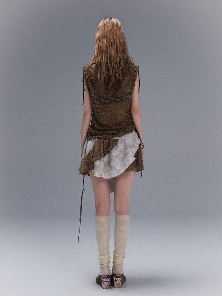 No-Sleeve Nichi Drawstring Thin Drape Tops