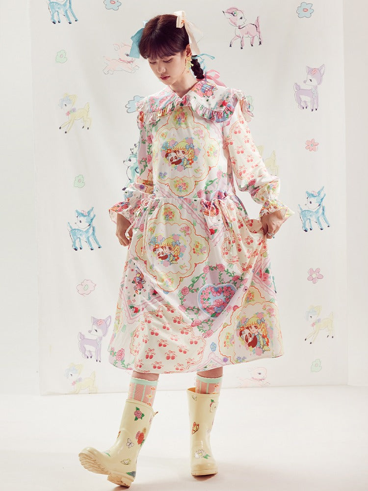Tension à imprimé princesse A-line robe