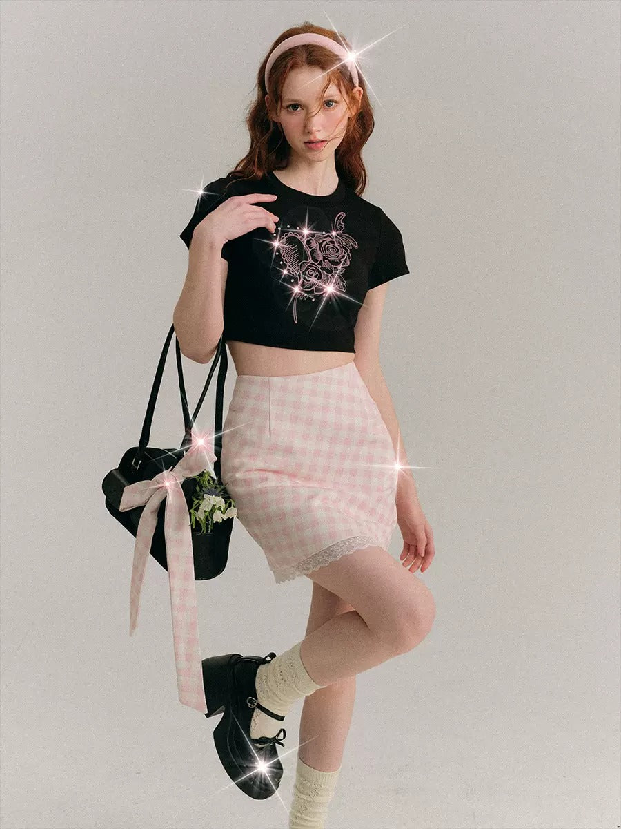 Rosen drucken Linestone Short & Long Sleeve T-Shirt