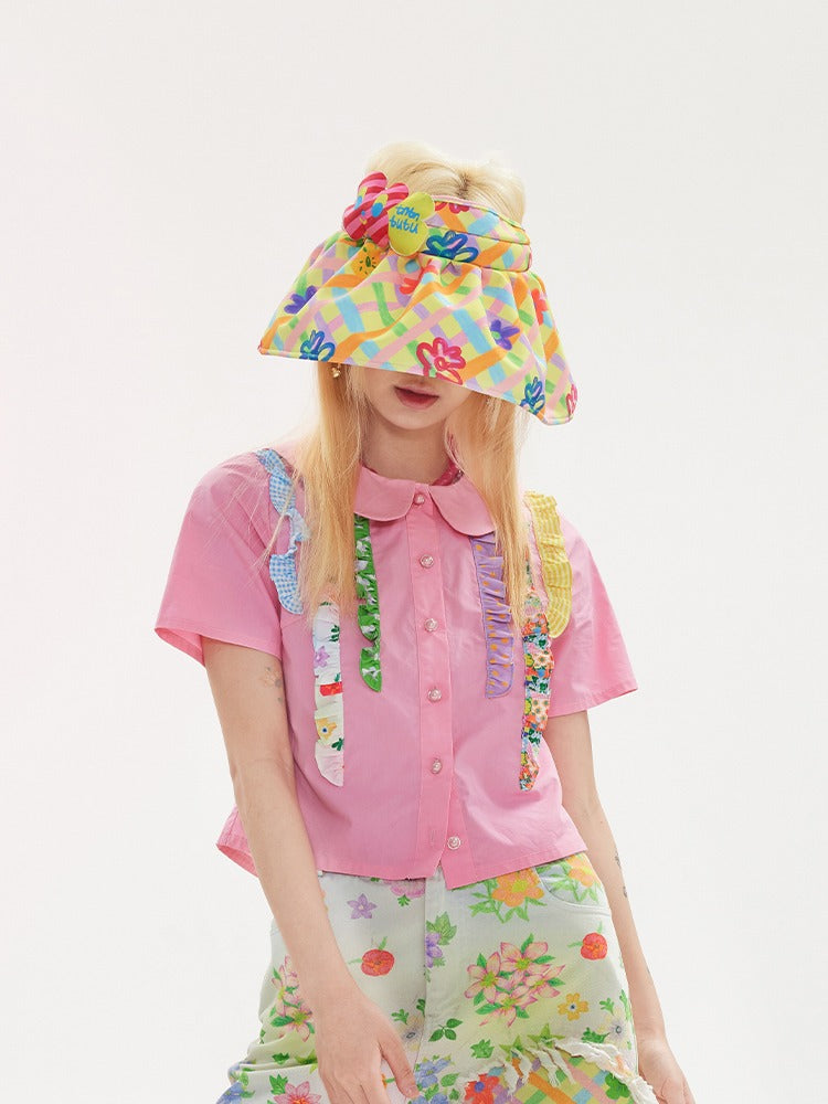 Sunvisor à fleurs à carreaux