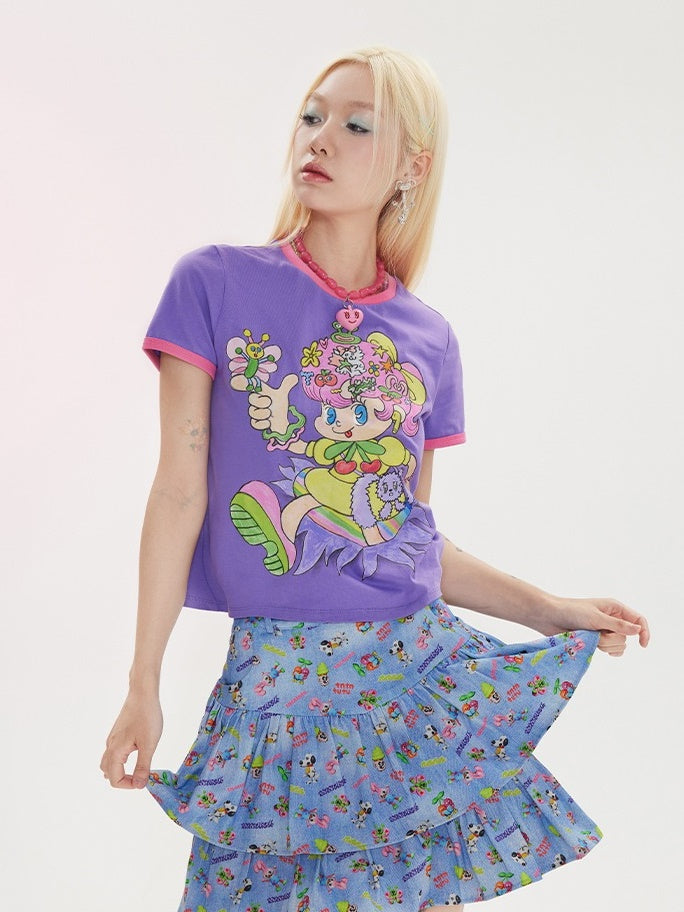Comic Girl Print T-Shirt