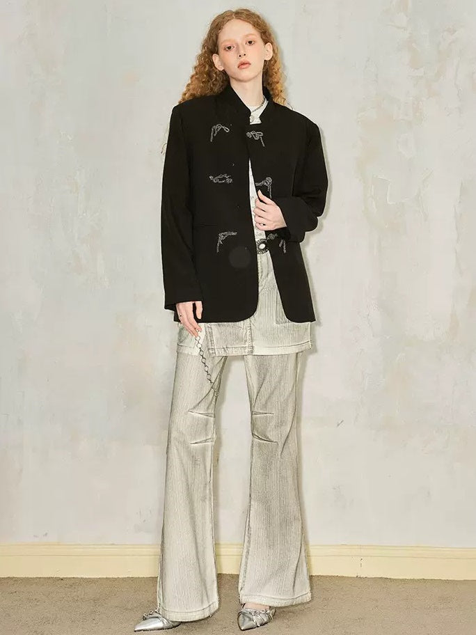 Chinese Style Oblique Placket Jacket