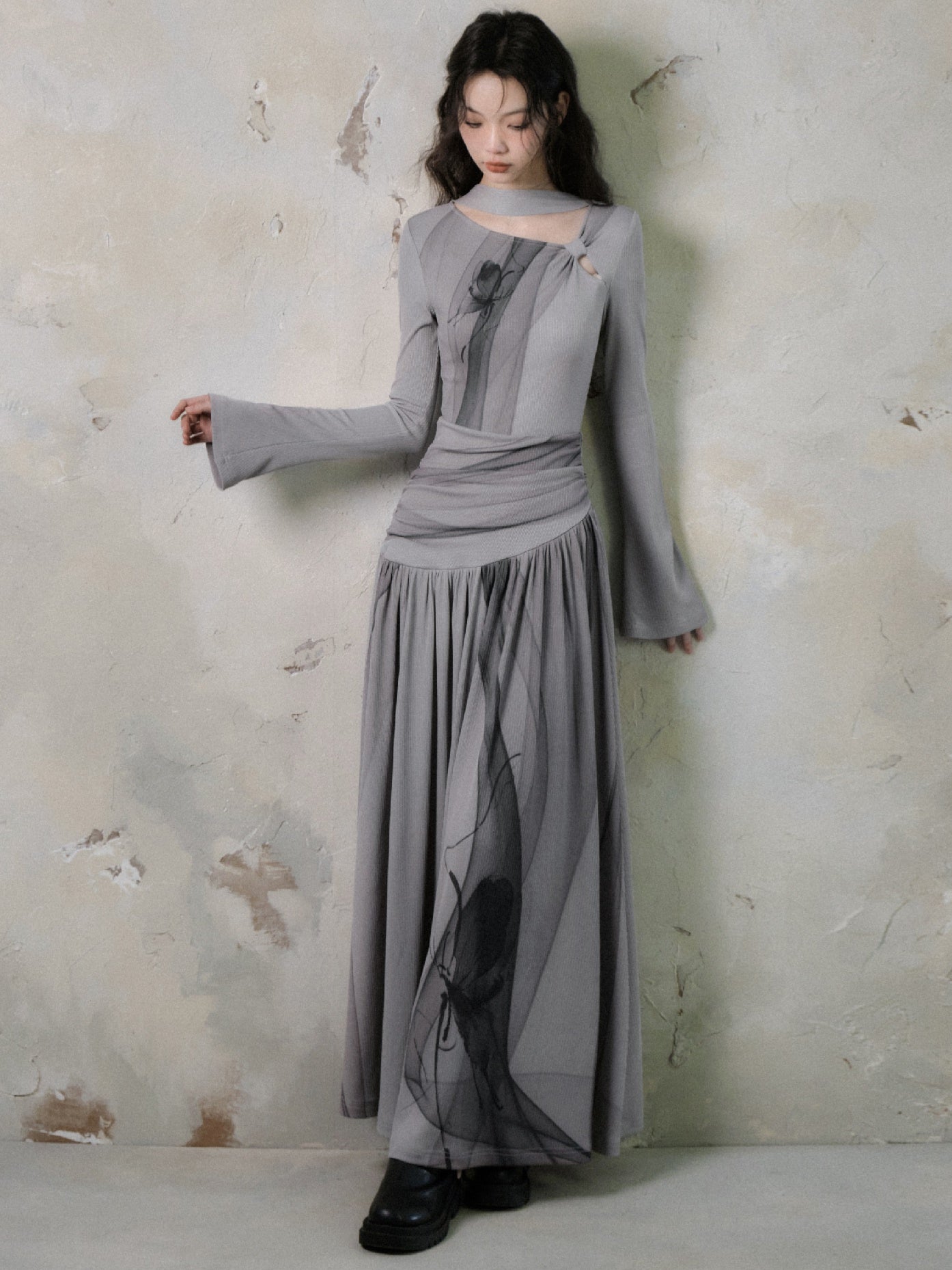 Flare Long Elegant Chic Slim Retro One-Piece