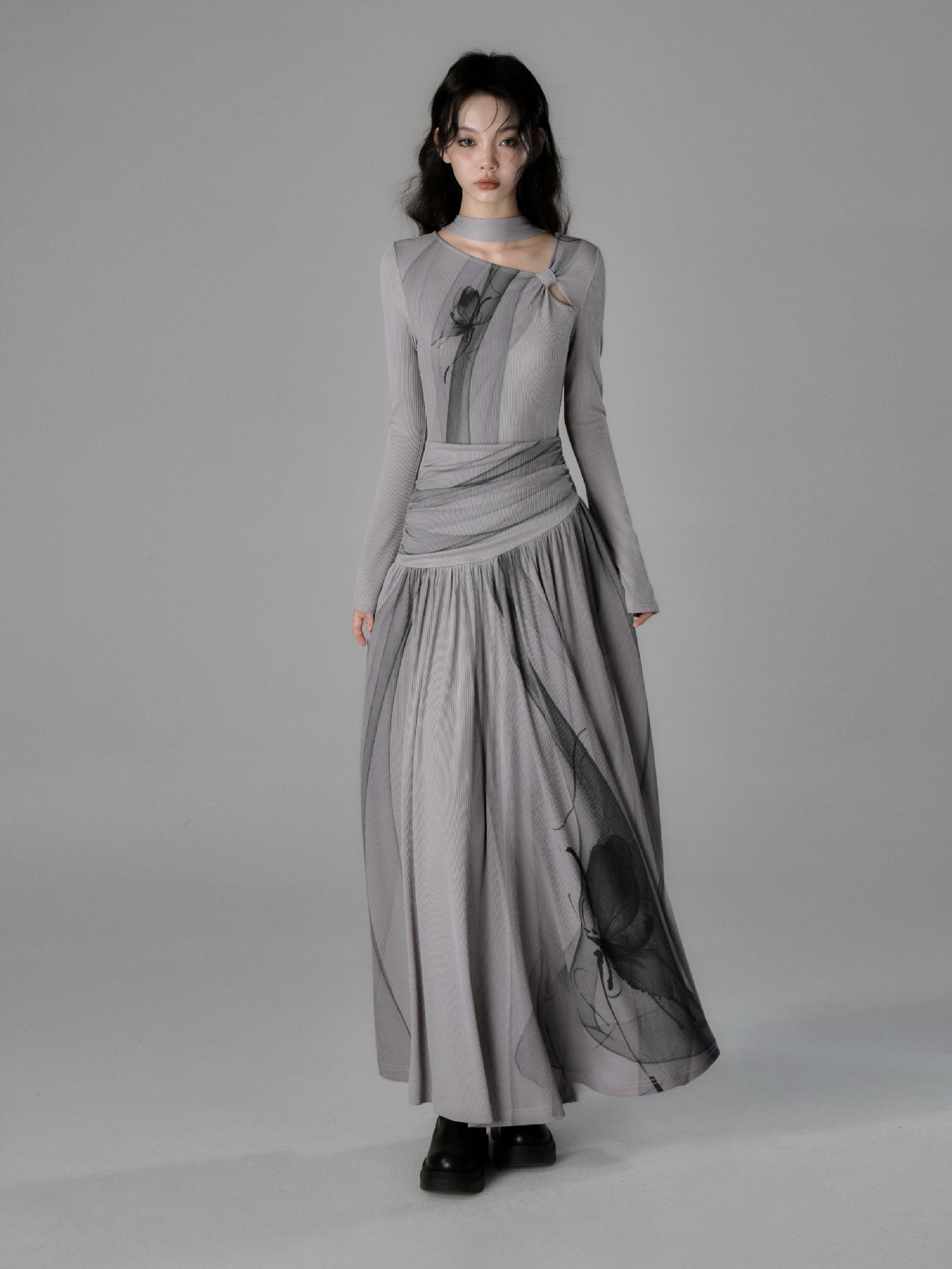 Flare Long Elegant Chic Slim Retro One-Piece