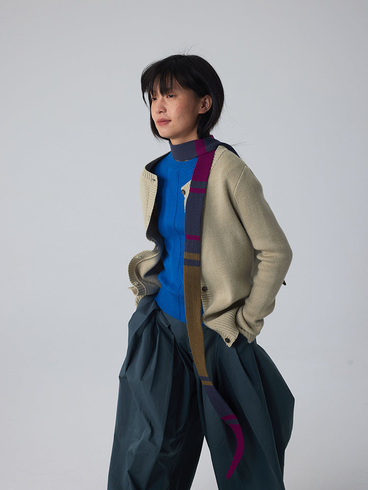 Strick-Crew-Hals Einfacher schicker Retro-Strickjacken