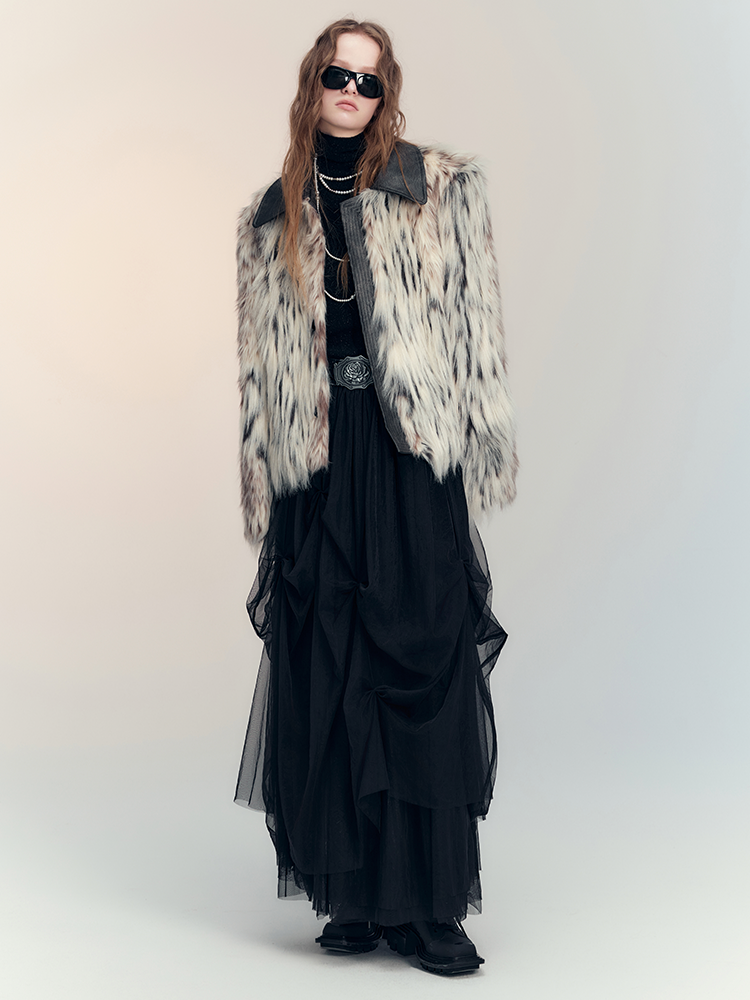 FUE & Leder Luxus High-End Elegante Jacke