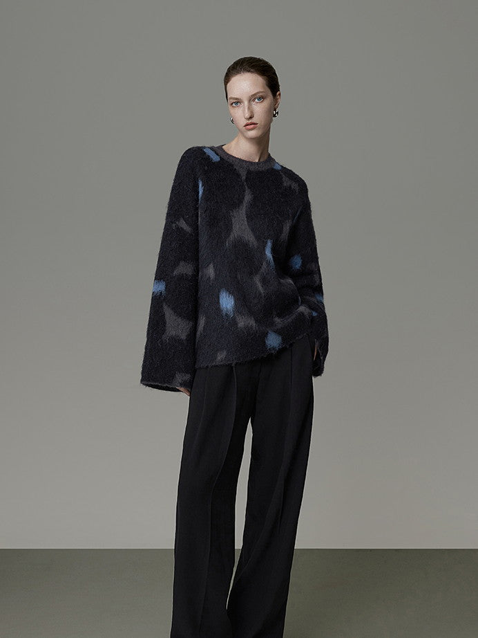 Speckled Crew-Neck Nichi Fluffily Knit