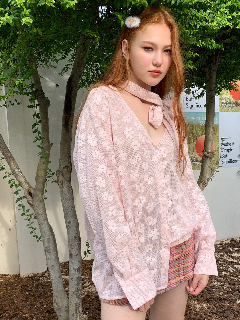 리본 로즈 루즈 오프숄더 2Way 롱 니트