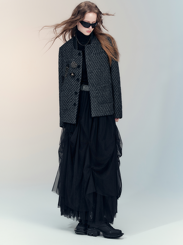 Ciffon Tiered Sheer Elegant Chic Long-Skirt