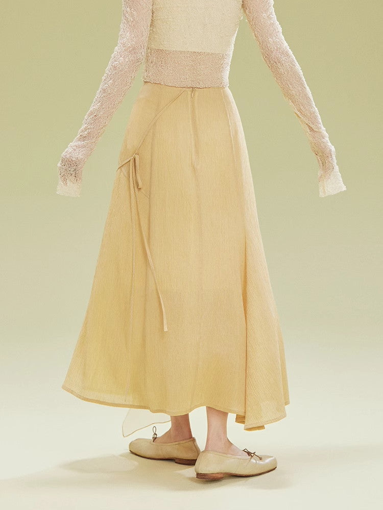 Nichi Docking Ciffon Flare Long-Skirt
