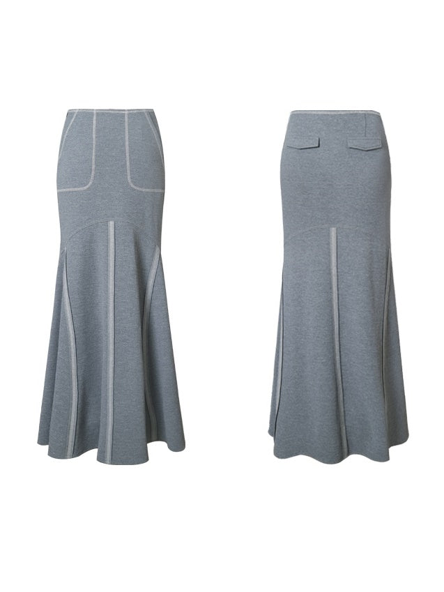 Sirène stretch-tricot à jupe longue