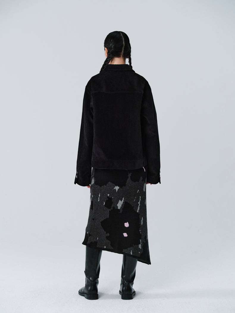 Strickspeckte Asymmetrie-Retro-Weste & Langstrecke