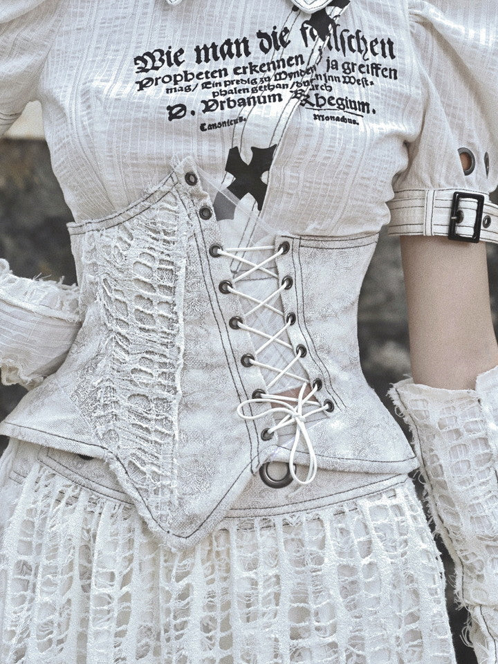 고딕 레이스 업 레이스 빈티지 스타 Nichi Bustier