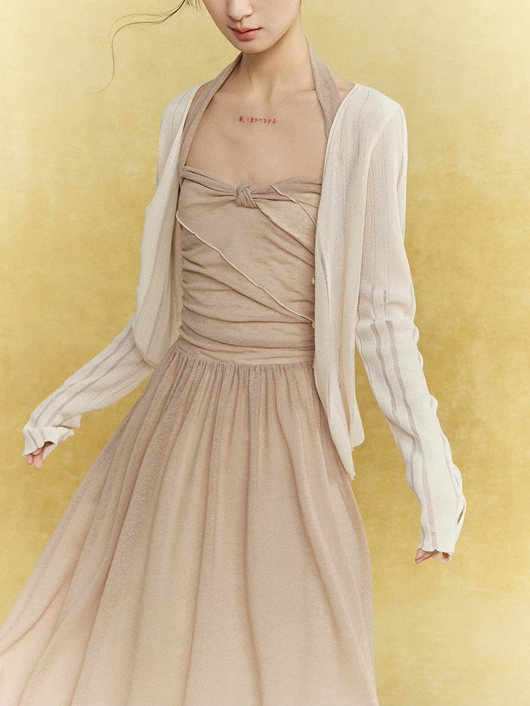 Knit Mesh Thin Sheer Damage Tops