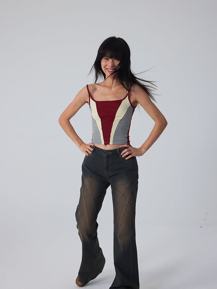 지퍼 슬림 스트레치 짧은 간단한 갈비뼈