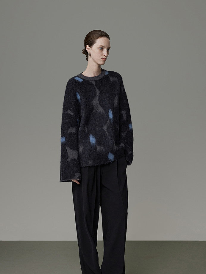 Speckled Crew-Neck Nichi Fluffily Knit