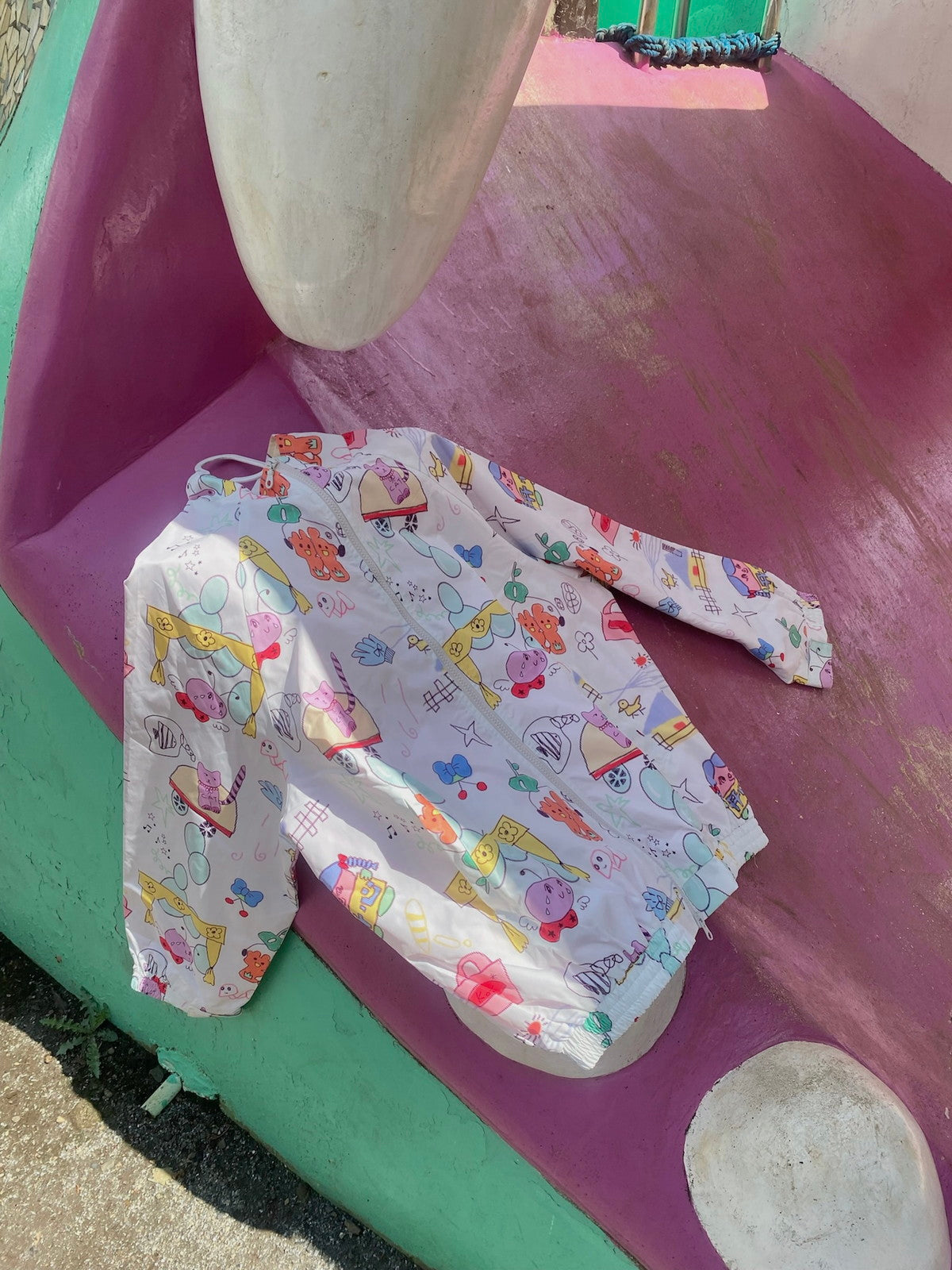 Fancy Graffiti Colorful Cute Oversize Windbreaker