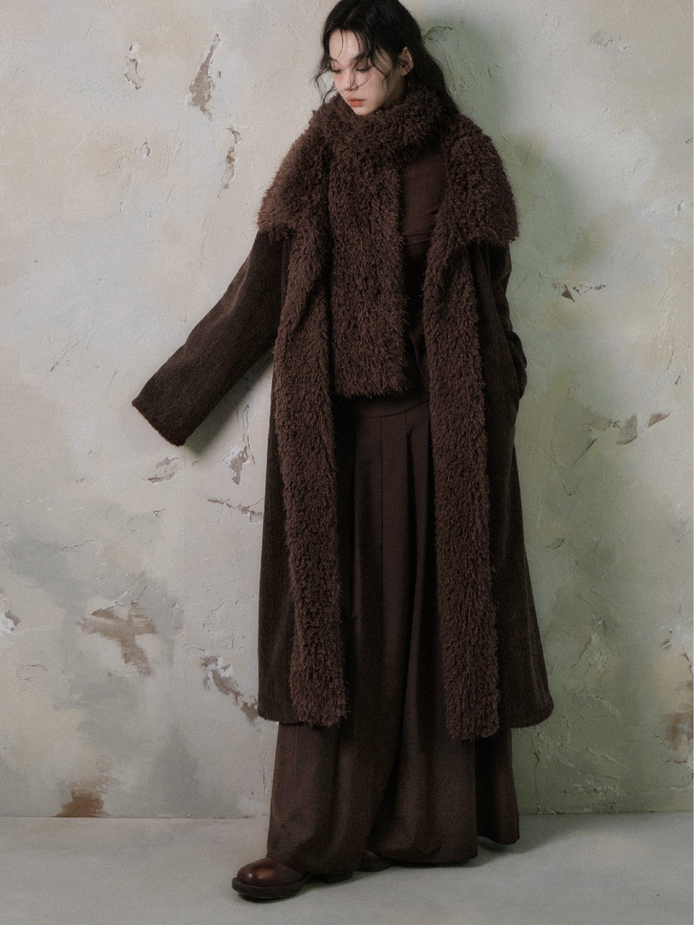 BOA & Strick Retro flauschig warmes Ovresize-Langschicht