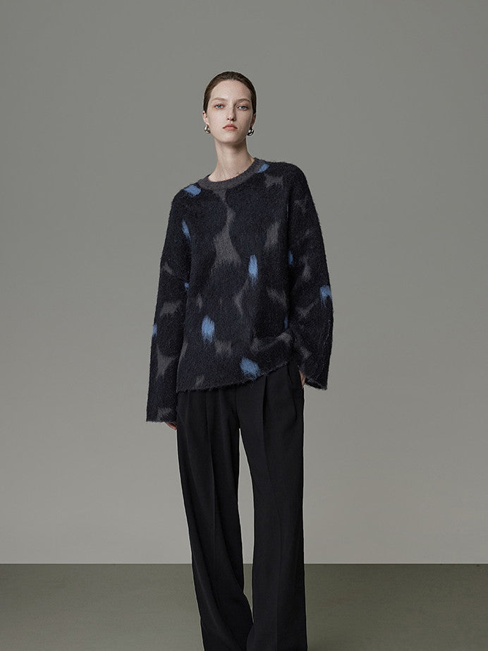 Speckled Crew-Neck Nichi Fluffily Knit