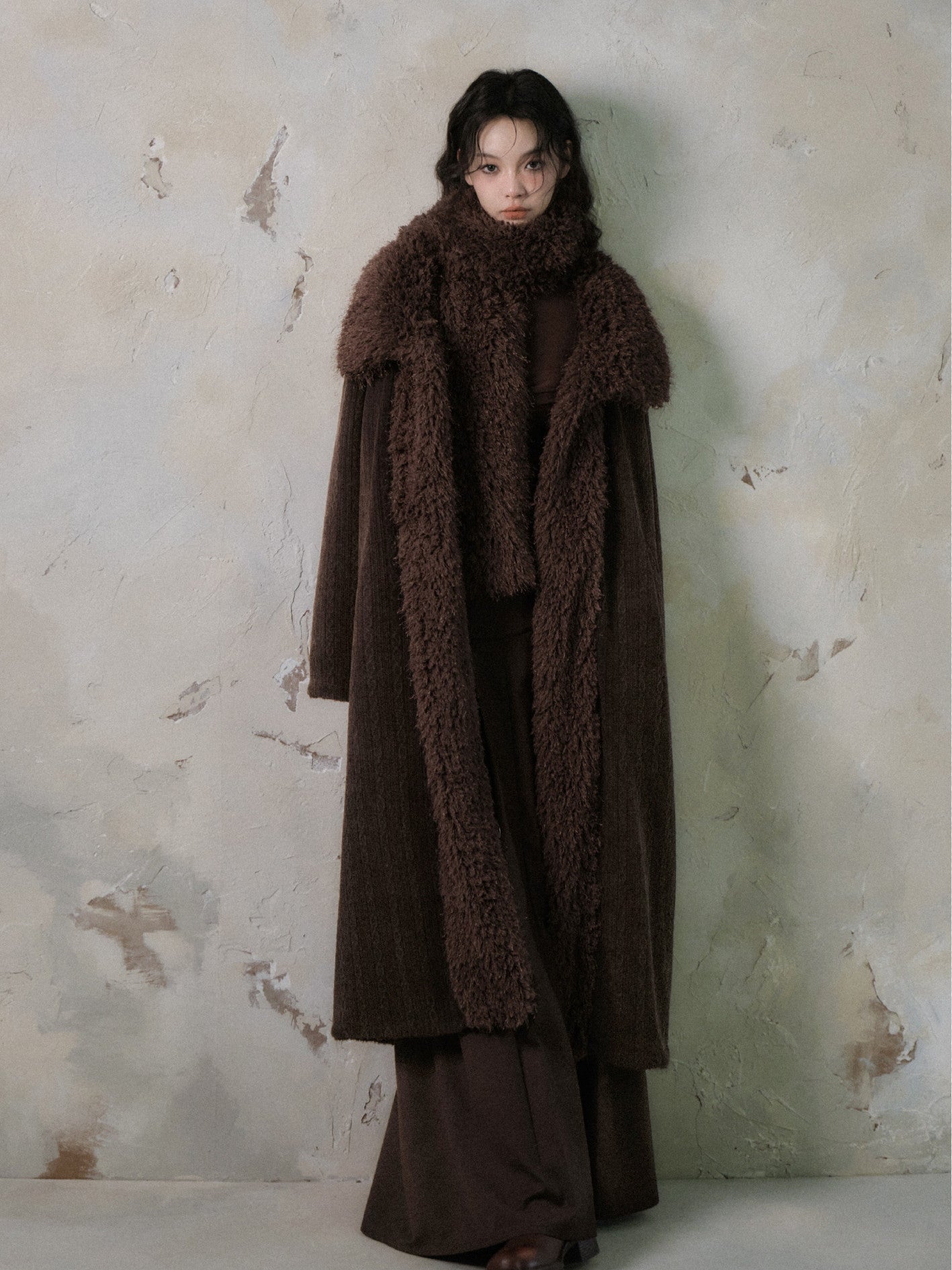 BOA & Strick Retro flauschig warmes Ovresize-Langschicht