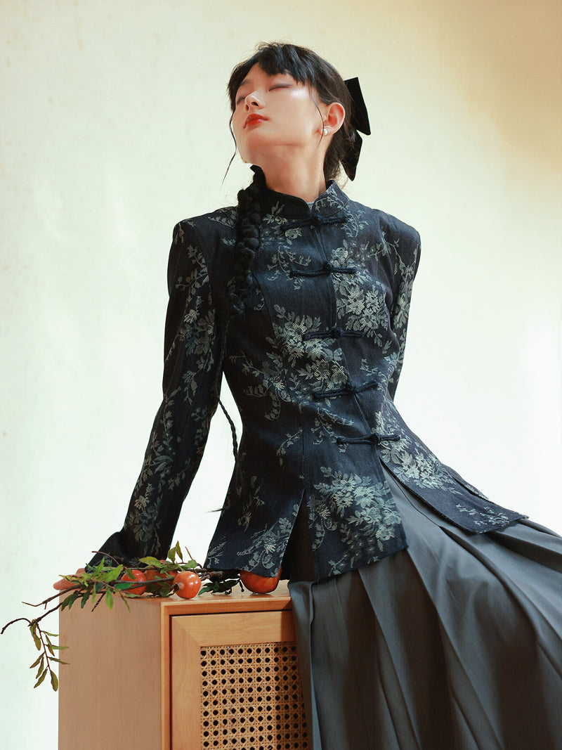 Box-Pleats Simple Plain Flare Skirt