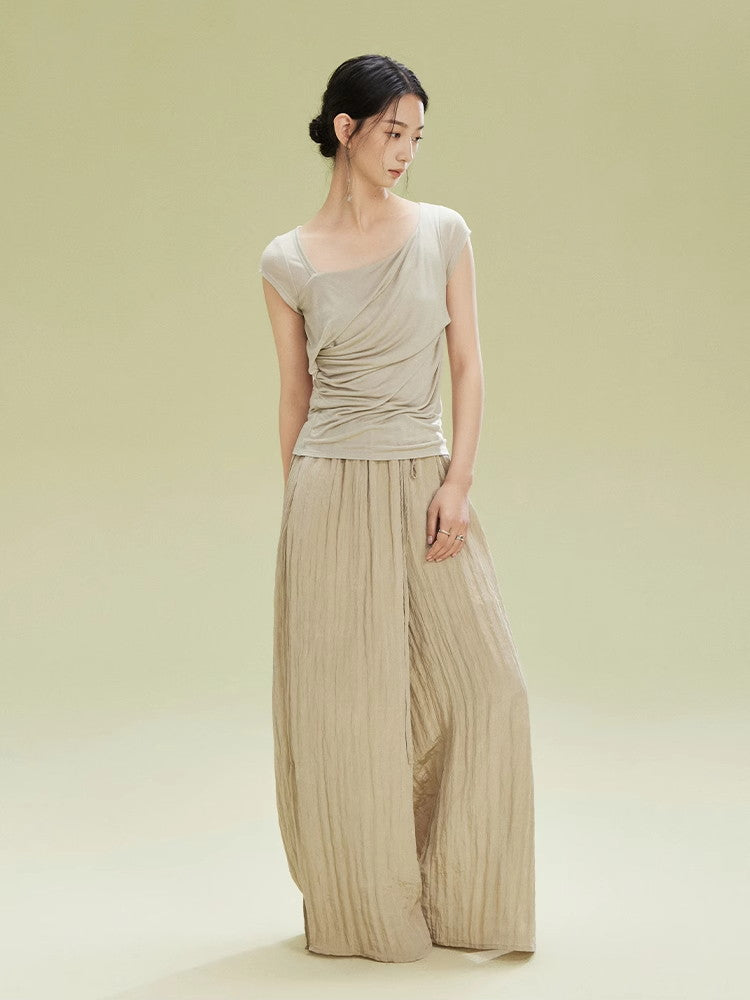 Drape Square-Neck Elegant Thin Plain Cutsew