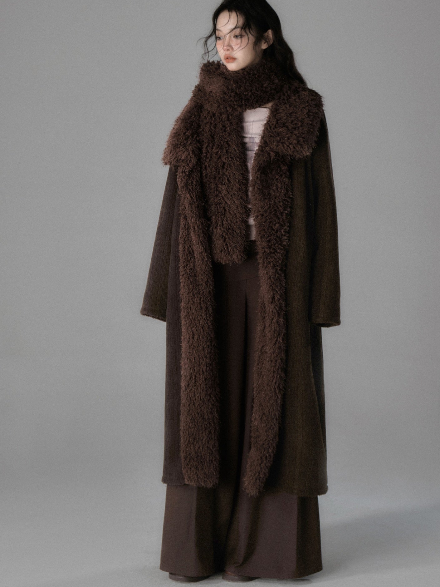 BOA & Strick Retro flauschig warmes Ovresize-Langschicht