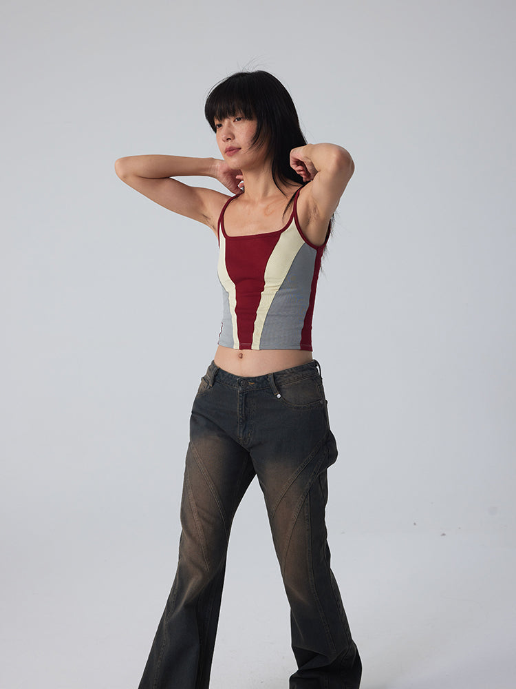 지퍼 슬림 스트레치 짧은 간단한 갈비뼈