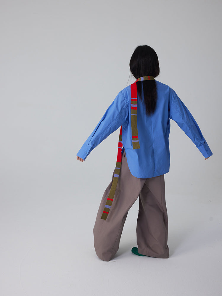 넓은 다리 캐주얼 이완 느슨한 평범한 넓은 바지