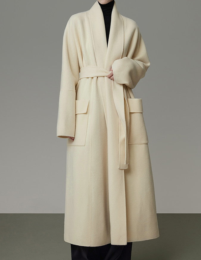 Big-Pocket Wool Knit Classy Elegant Long-Cordigan