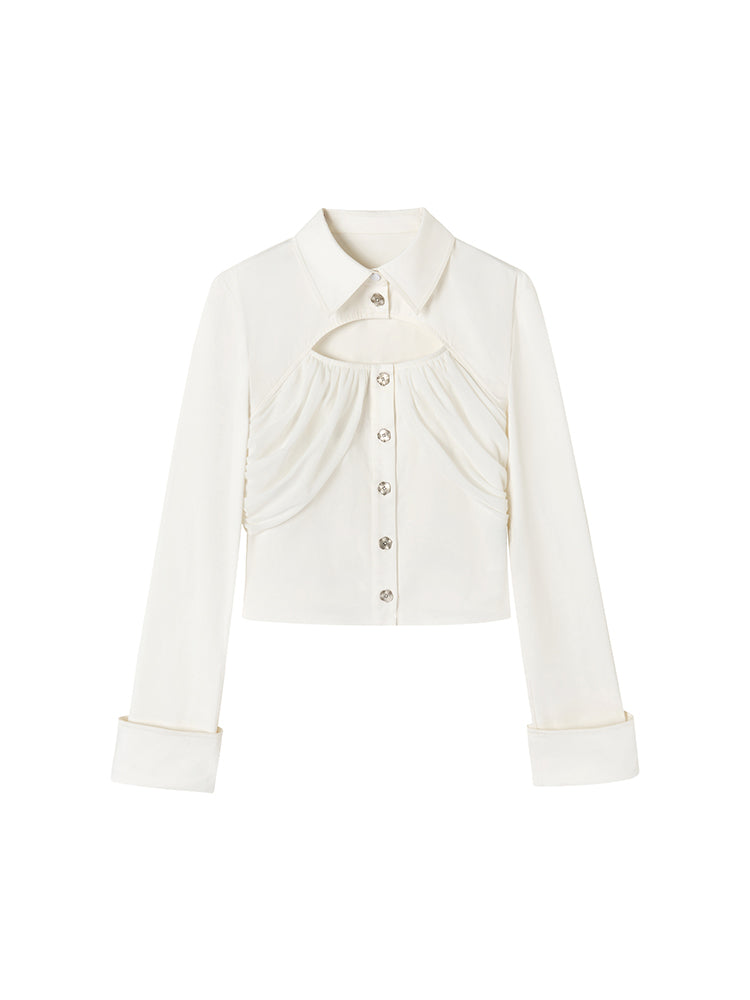 Front-Cut-Set-Drape Nishi Bluse
