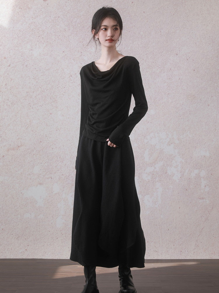 Drape Plain Simple Shape Cutsew