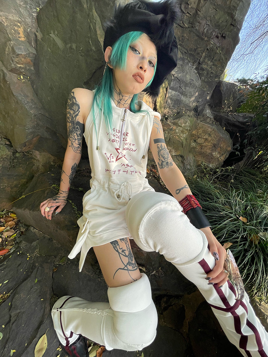 짧은 바지 까마귀 zip 드로 스트링 캐주얼 AII-in-one