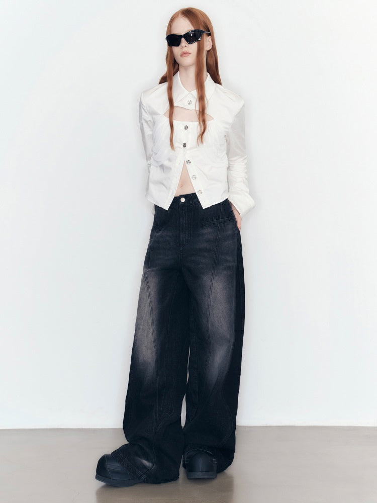 Front-Cut-Set-Drape Nishi Bluse