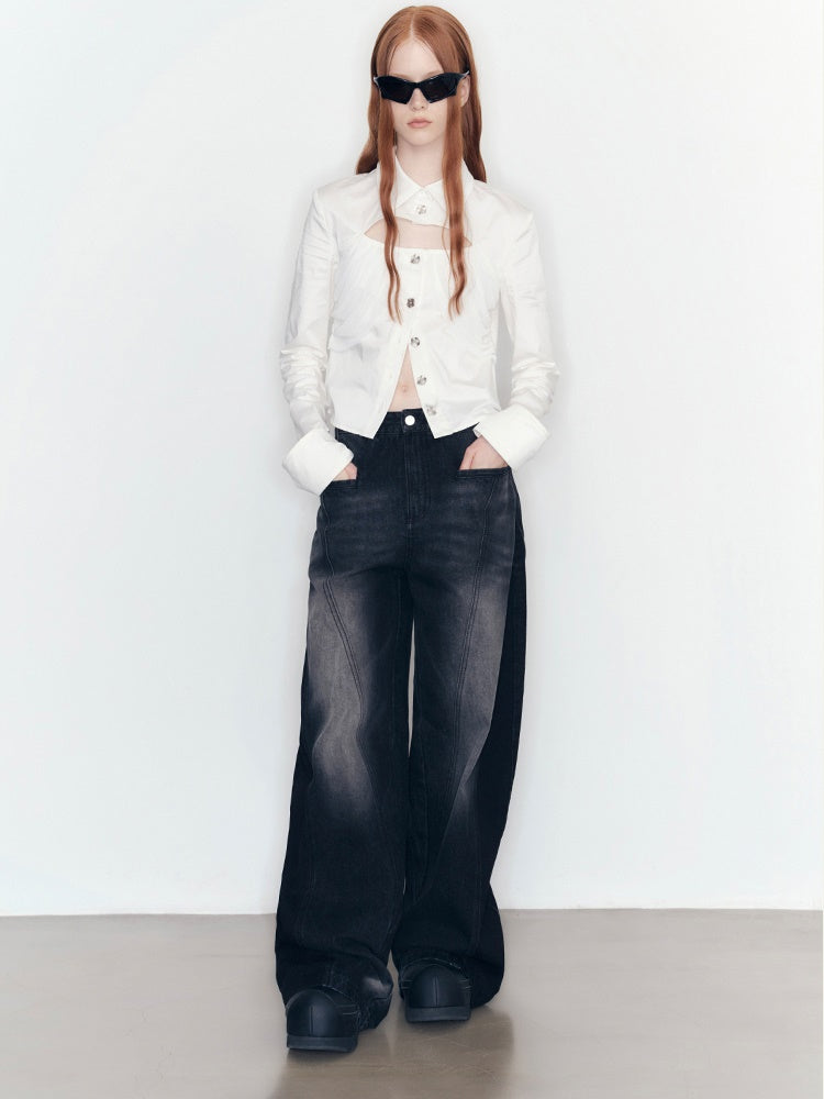 Front-Cut-Set-Drape Nishi Bluse