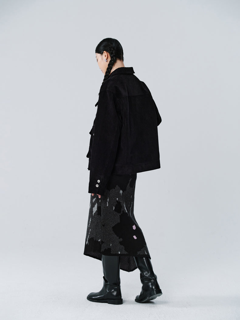 Strickspeckte Asymmetrie-Retro-Weste & Langstrecke