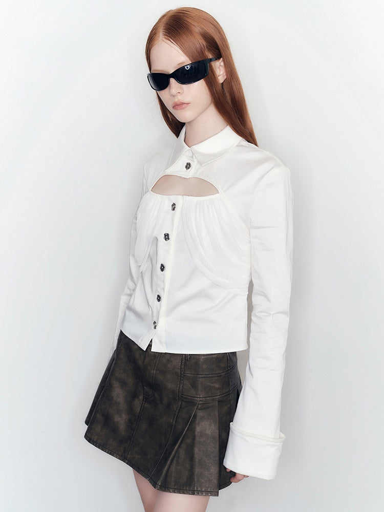 Front-Cut-Set-Drape Nishi Bluse