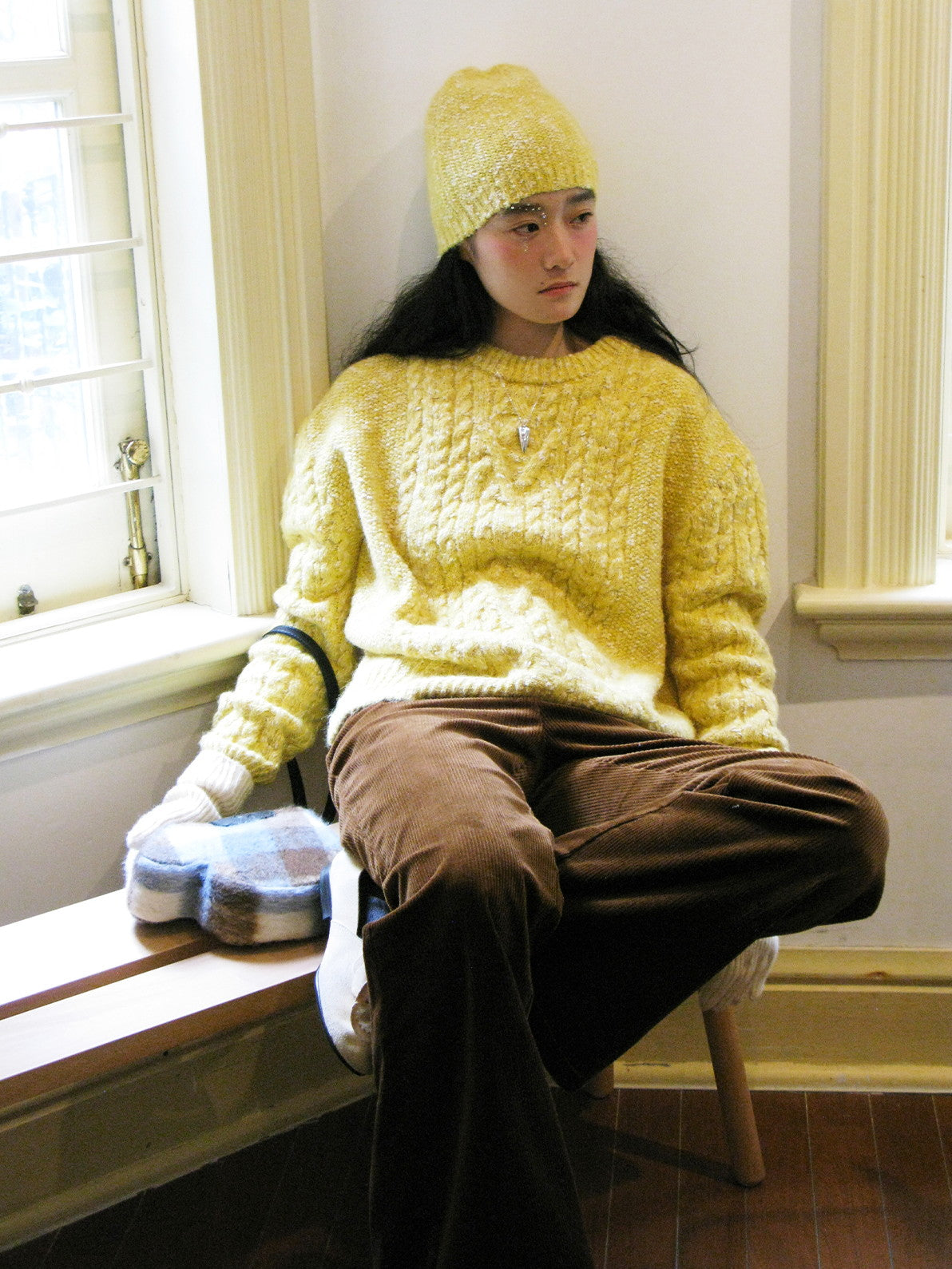 Cwer-Neck Vivid Vintage Simple Chic Cable-Knit